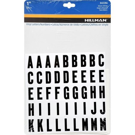 HILLMAN 1 in. Black Vinyl Self-Adhesive Letter and Number Set 0-9 A-Z 117 pc, 6PK 842286